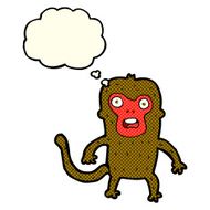 cartoon monkey with thought bubble N17