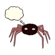cartoon spider with thought bubble N11