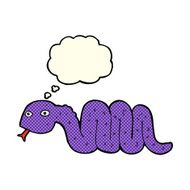 funny cartoon snake with thought bubble N8