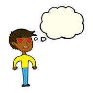 cartoon man in love with thought bubble N6
