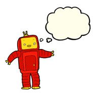 cartoon robot with thought bubble N95