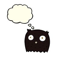 cartoon owl with thought bubble N36