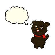 cartoon cute black bear cub with thought bubble N13