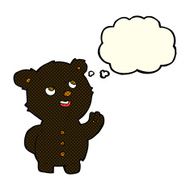 cartoon cute black bear cub with thought bubble N14