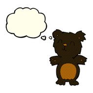 cartoon cute black bear cub with thought bubble N15
