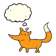 cartoon little fox with thought bubble N20