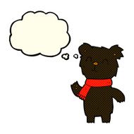 cartoon cute black bear cub with thought bubble N17