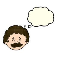 cartoon man with mustache thought bubble N49
