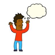 cartoon stressed man with thought bubble N40