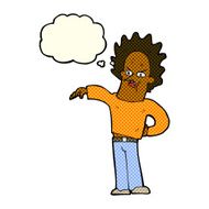 cartoon nasty boy with thought bubble N4