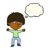 cartoon suspicious man with thought bubble N23