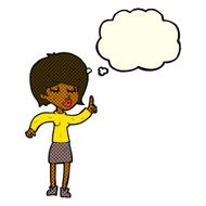cartoon woman with idea thought bubble N146