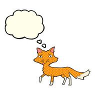 cartoon little fox with thought bubble N21