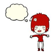 cartoon vampire girl with thought bubble N132