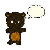 cute cartoon black bear with thought bubble N45