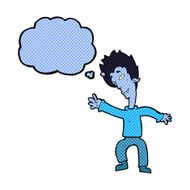 cartoon halloween vampire with thought bubble N10