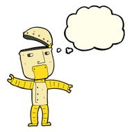 cartoon funny robot with thought bubble N42
