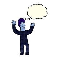 cartoon halloween vampire with thought bubble N11