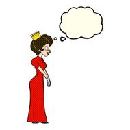 cartoon princess with thought bubble N19
