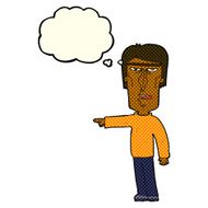 cartoon pointing man with thought bubble N51