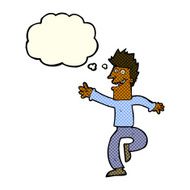 cartoon happy man with thought bubble N267