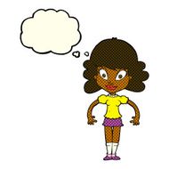 cartoon pretty woman with thought bubble N159