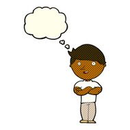 cartoon happy man with thought bubble N269
