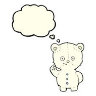 cartoon polar bear cub with thought bubble N45