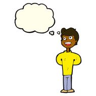 cartoon happy man with thought bubble N270