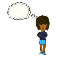 Cartoon Annoyed Woman With Thought Bubble N107