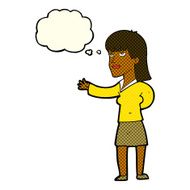 cartoon woman explaining with thought bubble N30