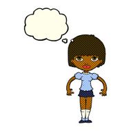 cartoon girl with thought bubble N12