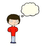 cartoon worried man with thought bubble N55