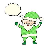 cartoon santa claus with thought bubble N112