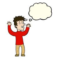 cartoon excited man with thought bubble N41