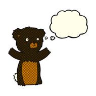 cute cartoon black bear with thought bubble N46
