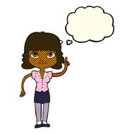 cartoon woman with idea thought bubble N147