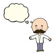 cartoon man with mustache thought bubble N50