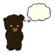 cute cartoon black bear with thought bubble N47