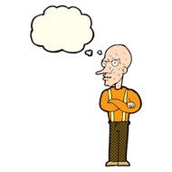 cartoon mean old man with thought bubble N5
