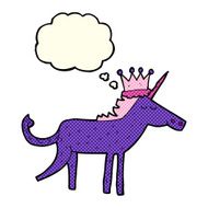 cartoon unicorn with thought bubble N24