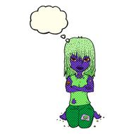 cartoon vampire girl with thought bubble N133