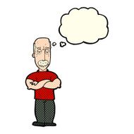 cartoon angry man with mustache thought bubble N5