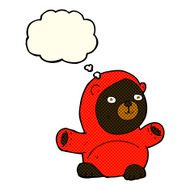cute cartoon black bear with thought bubble N48