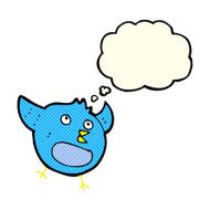 cartoon happy bird with thought bubble N22