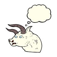 cartoon angry bull head with thought bubble N6
