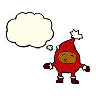 cartoon funny christmas character with thought bubble N3