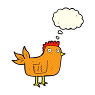 cartoon hen with thought bubble N4