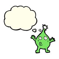funny cartoon creature with thought bubble N3