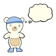 cartoon cute polar bear with thought bubble N40